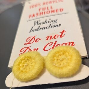New Old Stock Vintage Yarn Covered Buttons, Sunny Yellow